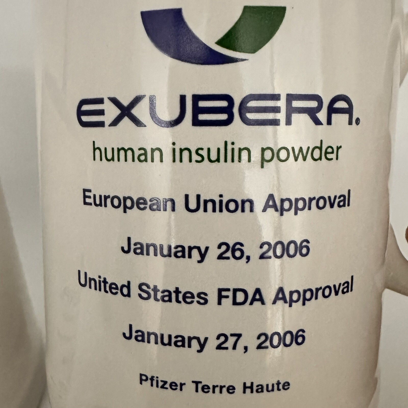 2 Exubera Coffee Cups 2006 Pharmaceutical Collectible Drug Rep Discontinued