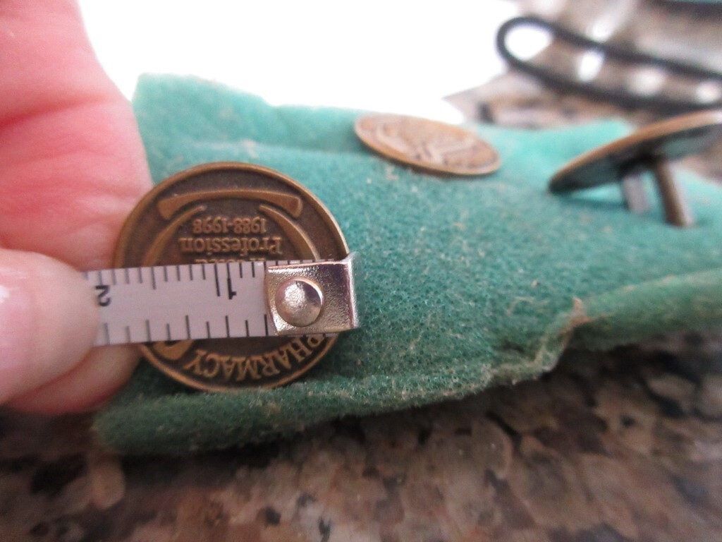 Vintage Schering Laboratories Pharmacy Cuff Links “Most Trusted Profession”