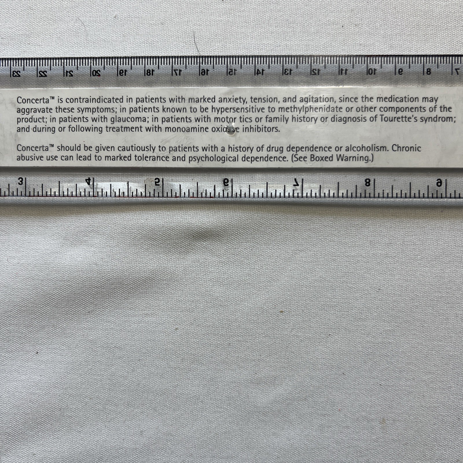 Concerta Pharmaceutical Drug Rep Ruler ADHD School Teacher Graphic Collectible