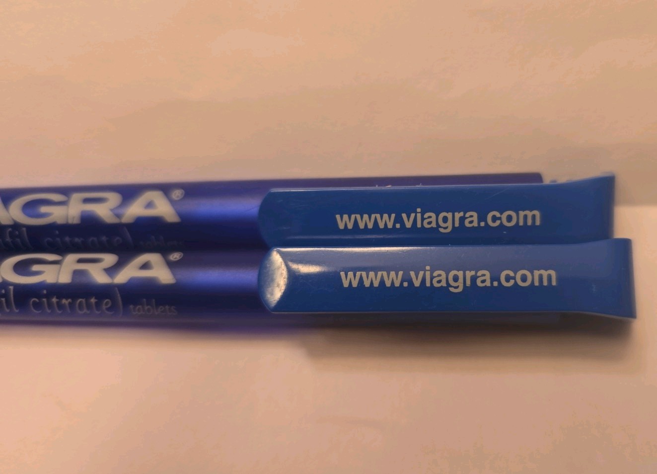 Viagra Plastic Pens x2 Dark Blue Plastic Body Pharmaceutical Drug Rep Promo