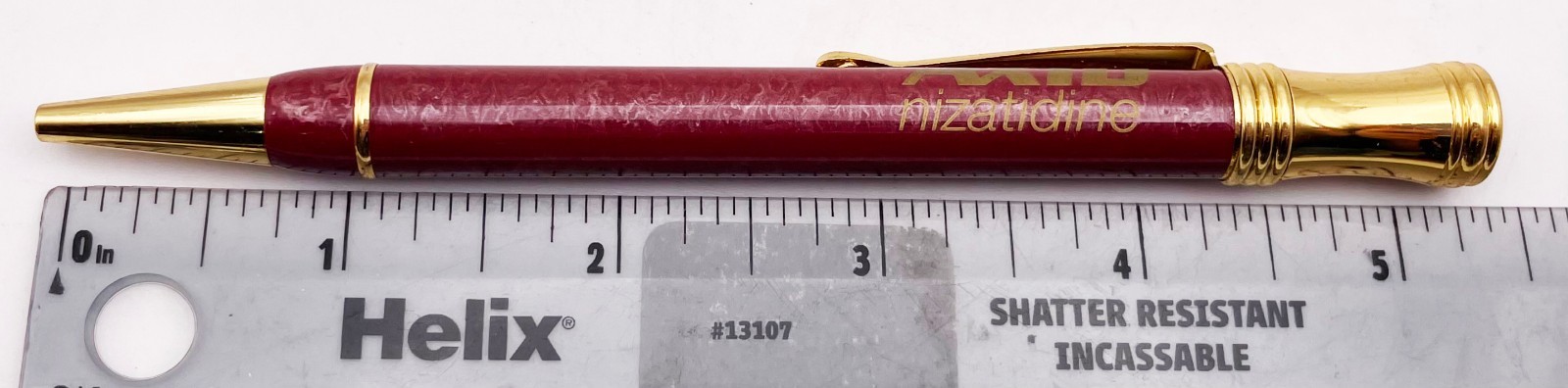 VTG Axid Nizatidine Lilly Medical Drug Rep Pharmaceutical Pen Red Gold Tone