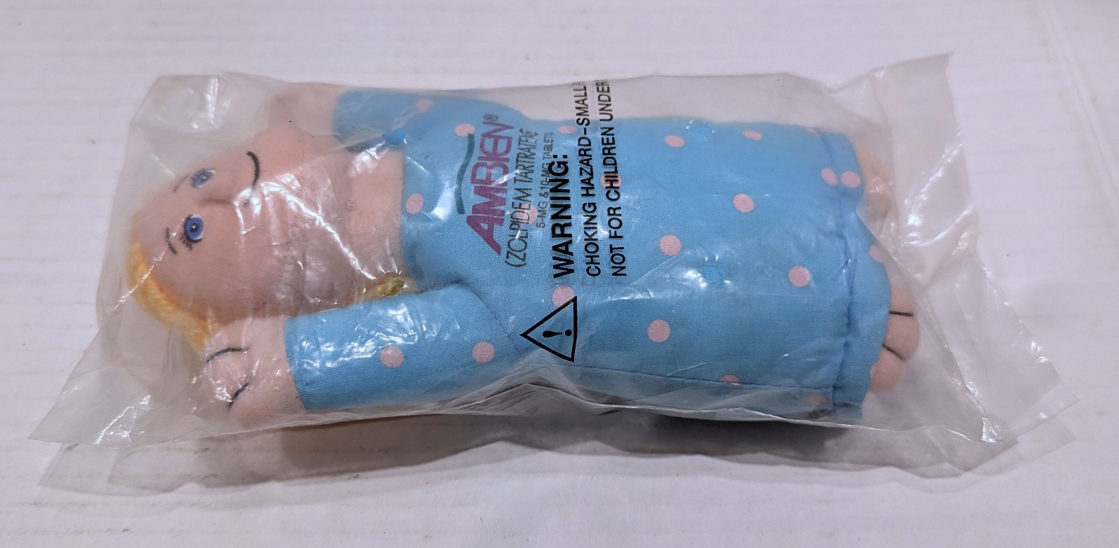 Vintage AMBIEN Sleepy Girl Plush Beanbag Doll – Pharmaceutical Rep Promo – RARE!