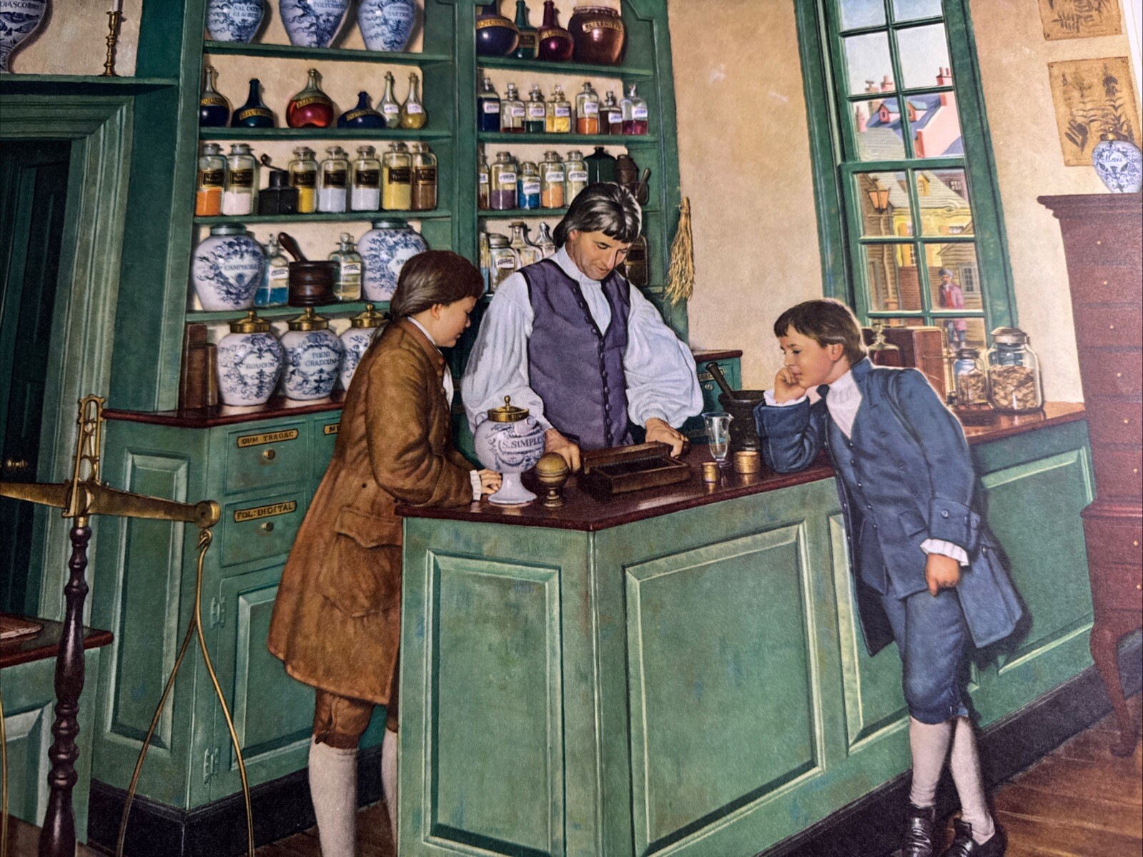 A HISTORY OF PHARMACY IN PICTURES 1954 PRINT#19 Gift For Doctor 22″×18″