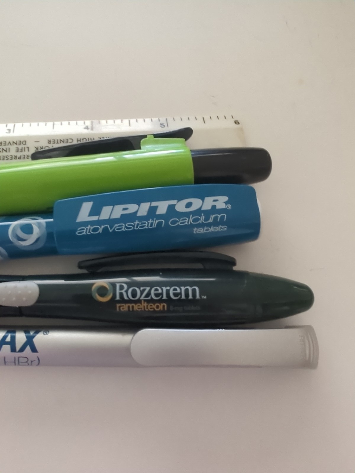 Drug Rep Pharmaceutical Pens Lot Of 4 Lipitor, Effexor, Relpax, & Rozerem