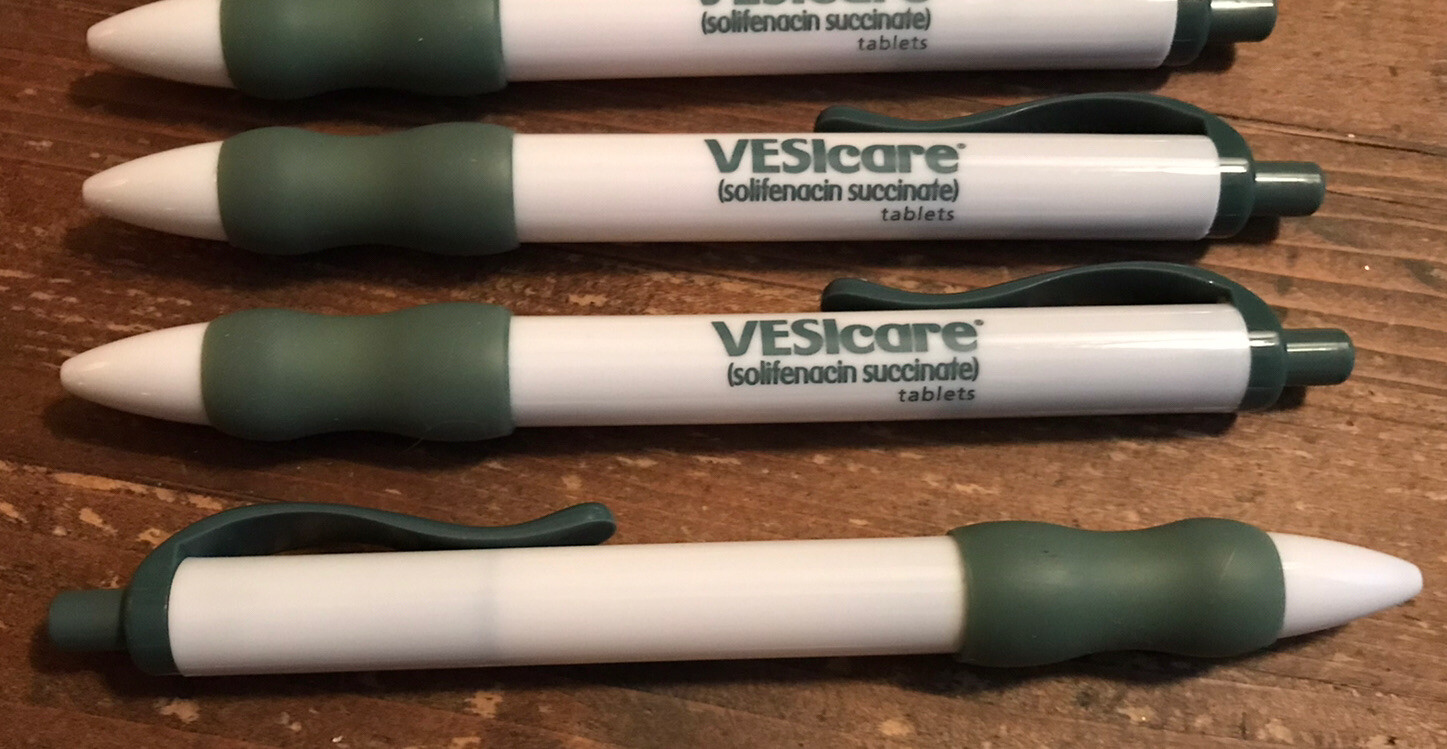 6 VESICARE PHARMACEUTICAL DRUG REP PENS COLLECTIBLE