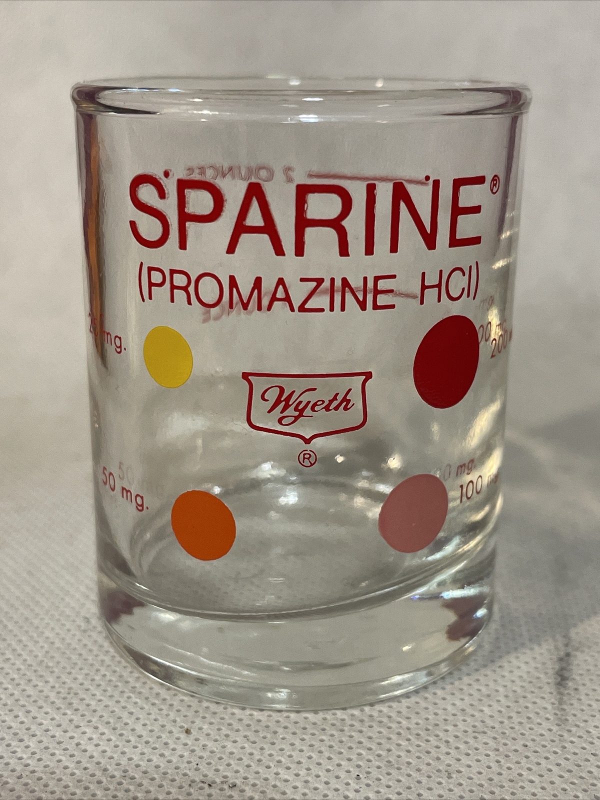 5 Sparine Wyeth Libbey Glasses 2 oz Measuring Cups