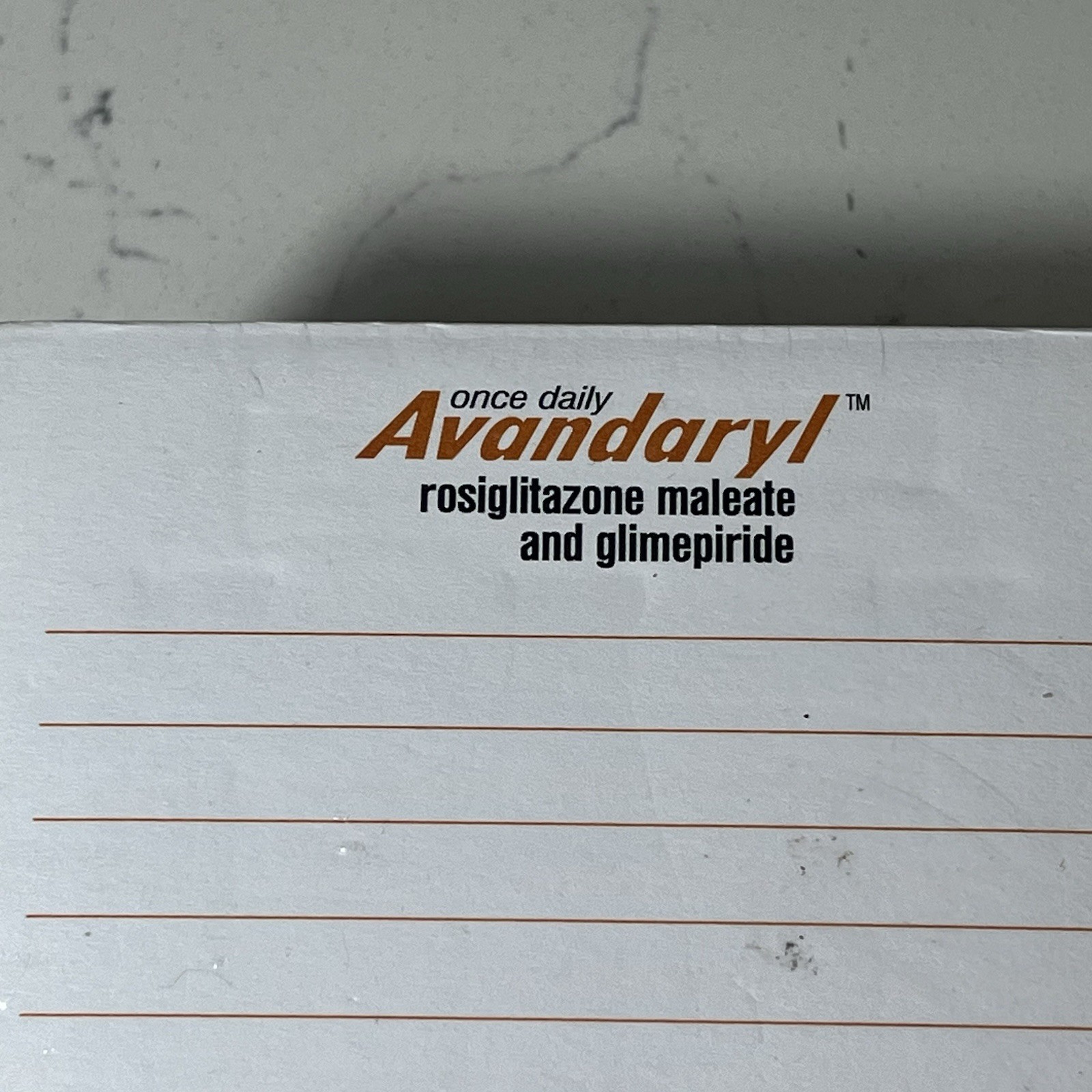Avandaryl 4″ x 4″ Pharmaceutical Drug Rep Paper Note Pad, New Sealed