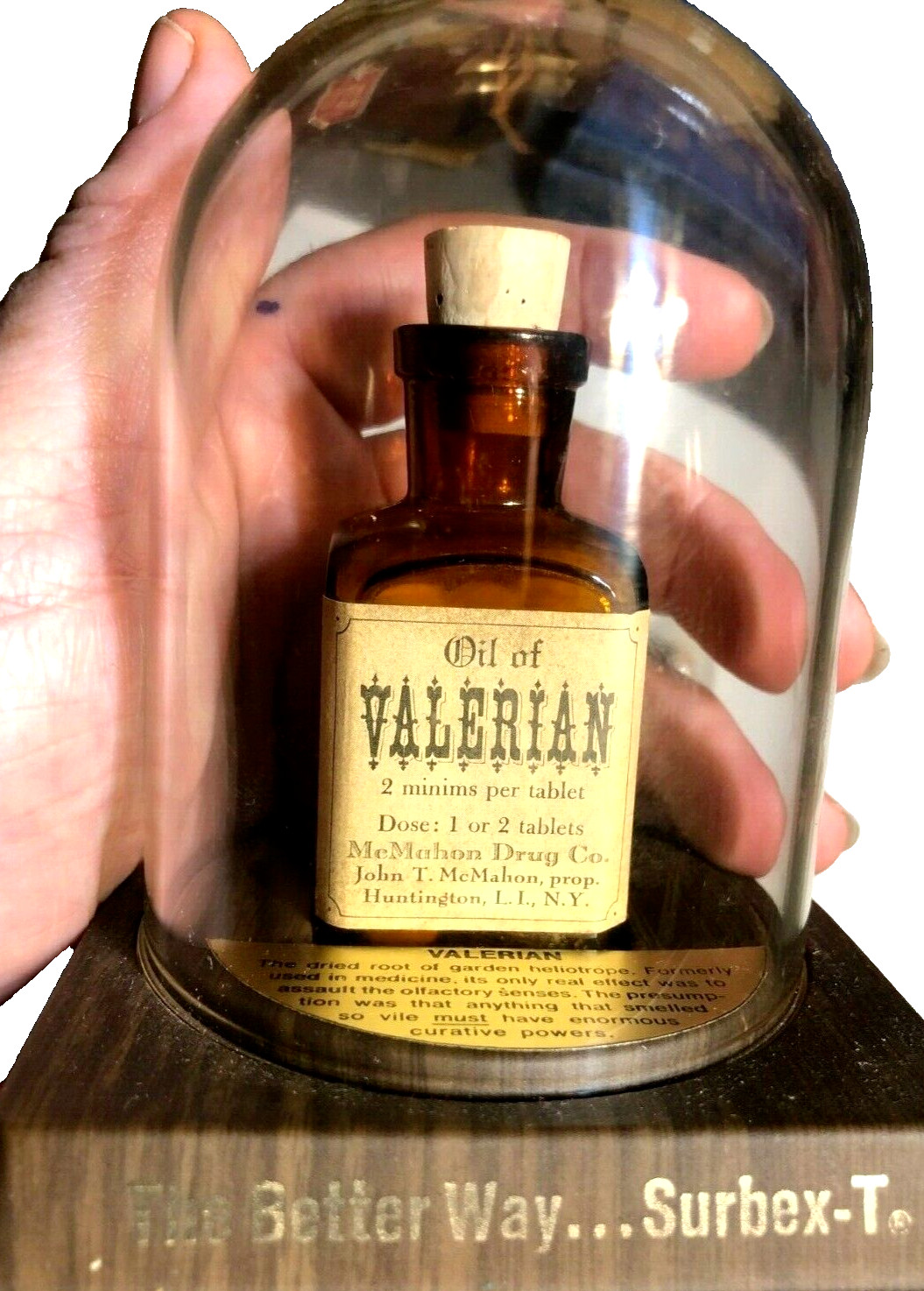 Set Of 4 Pharmaceutical Medicine Bottles Advertising Surbex -T Oil Of Valerian