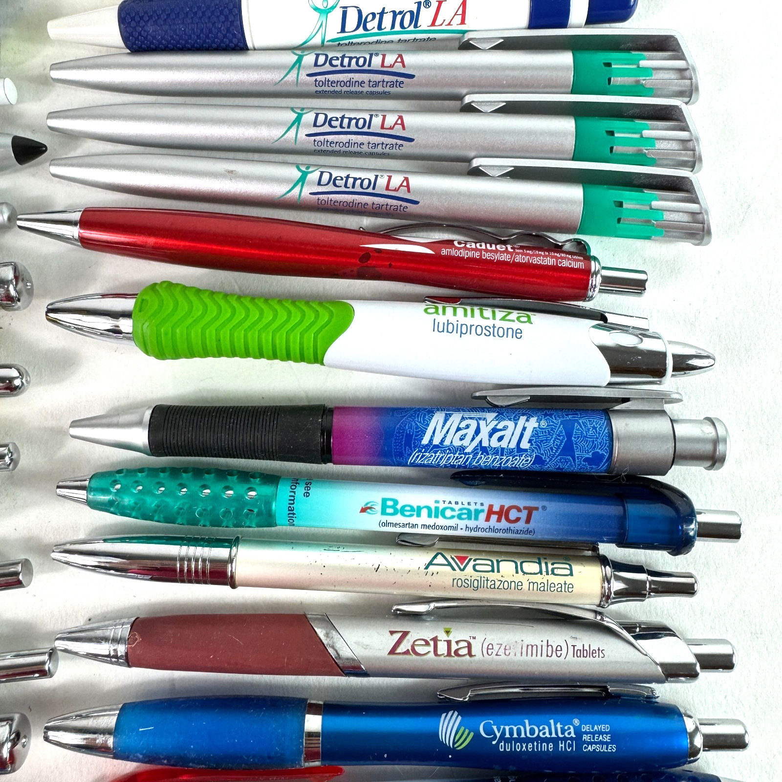 Lot of 46 Pharmaceutical Advertising Click Pens Drug Reps Zoloft Chantix Nexium