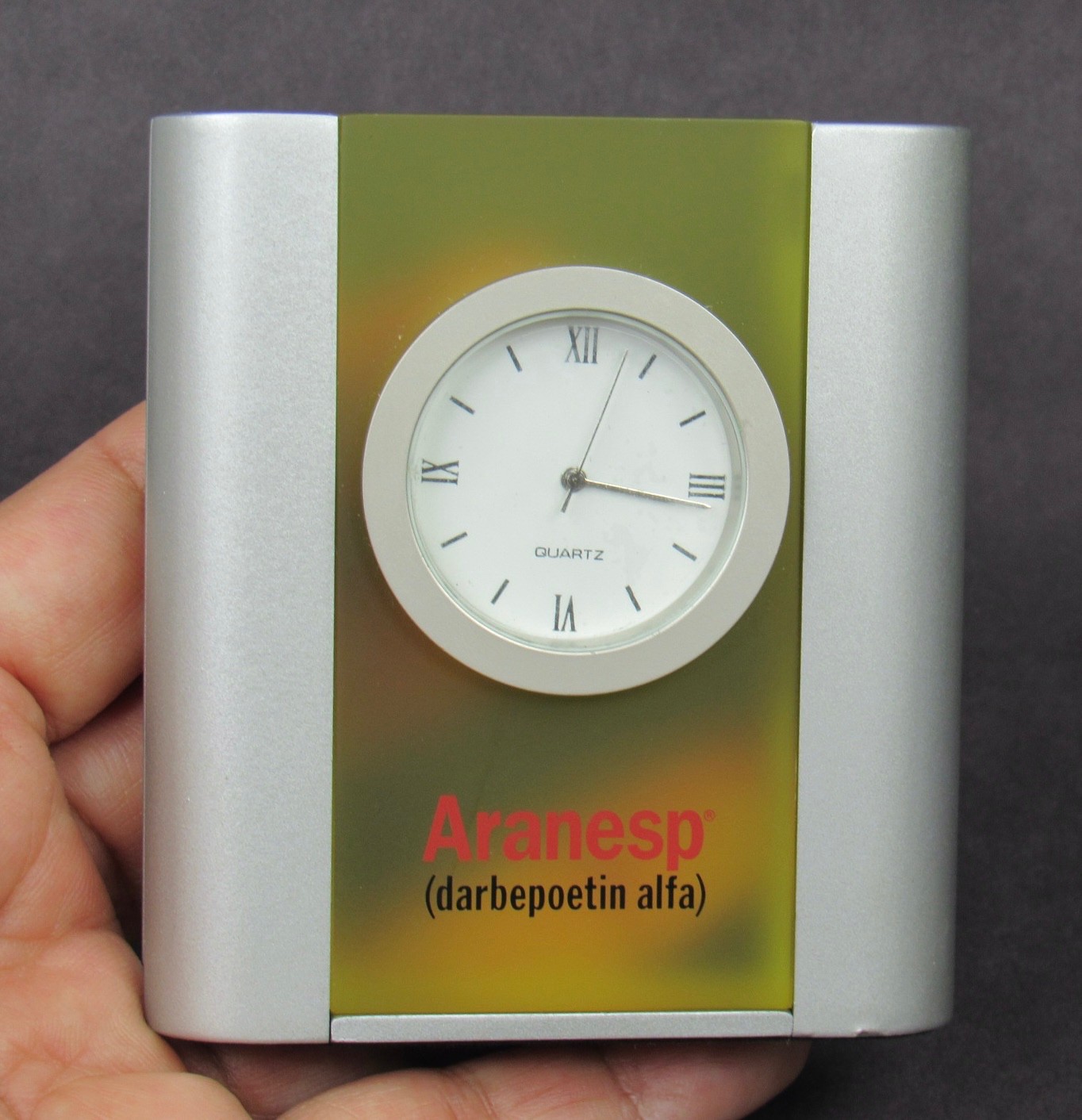 Rare Aranesp Desk Clock Drug Rep Pharmaceutical Promo In Original Box w/ Inserts