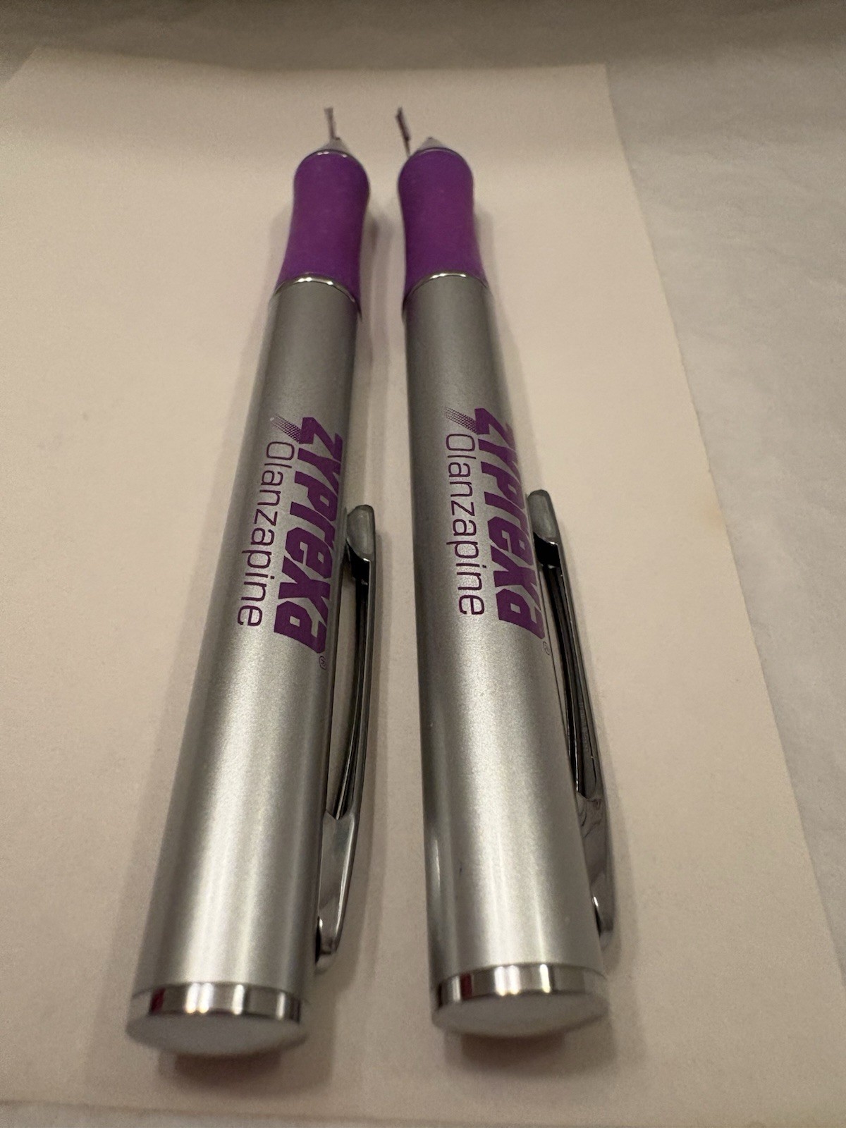 VTG LOT OF 2 ZYPREXA Combo- PEN/STYLUS Pharma Advertising Drug Rep Log NEW NOS