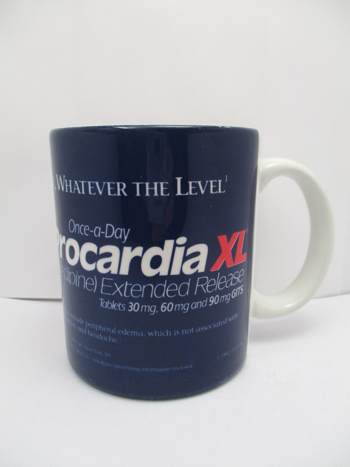 Procardia XL Cup / Mug Vintage Drug Rep Pharmaceutical History Advertisement