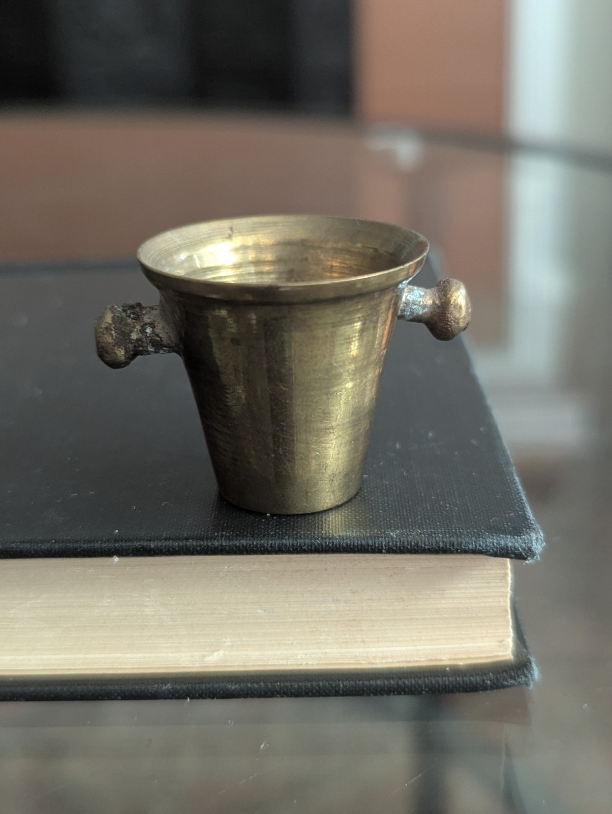 Vintage Dollhouse Miniature Brass Mortar Bucket Decorative Art