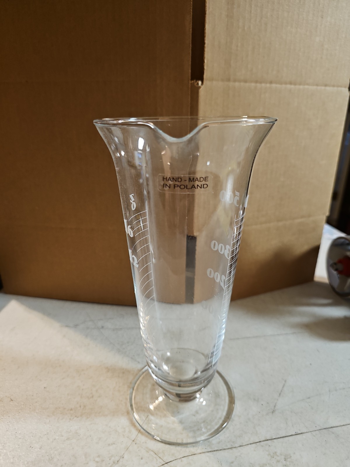 Vintage Glass Etched Apothecary Pharmacy Measuring Beaker Graduated 500cc 16oz