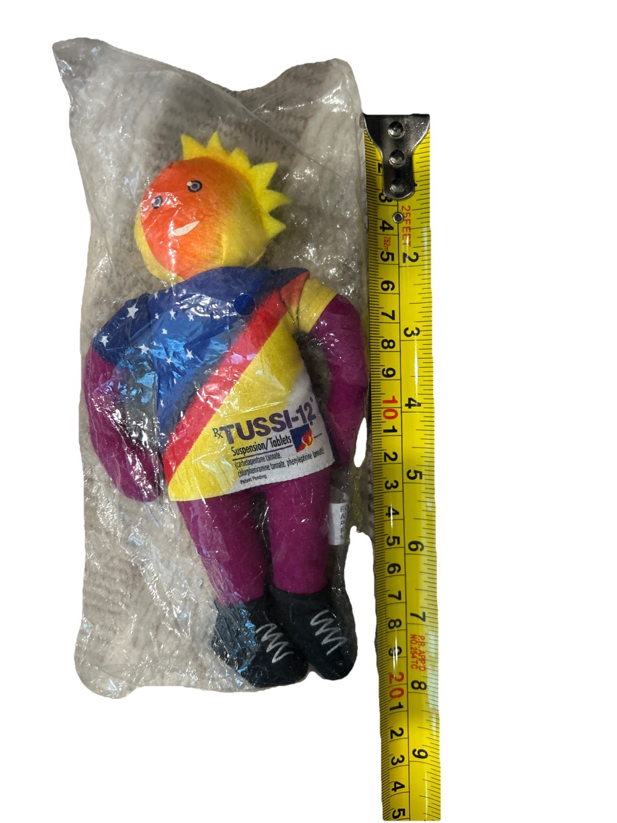 Rare TUSSI-12 Plush Doll Sun Head Drug Rep Pharmaceutical New Old Stock Promo