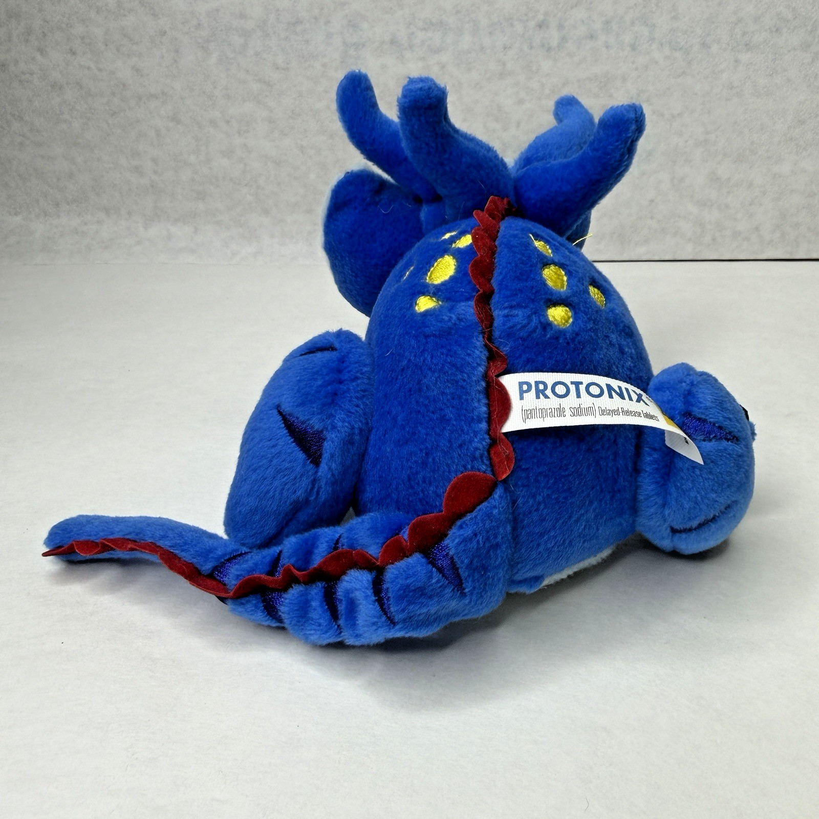 Protonix Drug Rep Pharma Plush Blue Toy Gerdy Dinosaur Promo Advertising Vintage