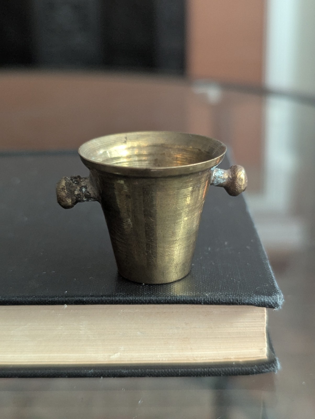 Vintage Dollhouse Miniature Brass Mortar Bucket Decorative Art