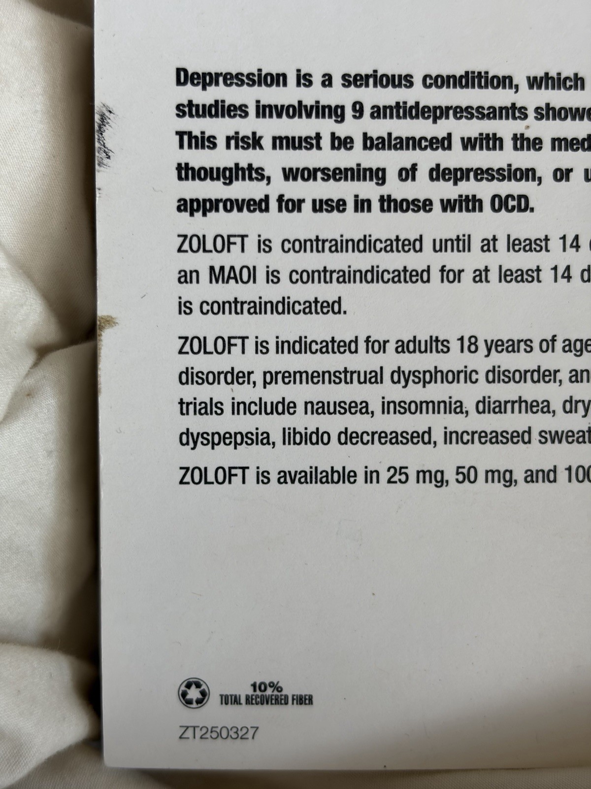 Zoloft 2006 Phizer removable self adhesive paper notes pad Drug Collectable