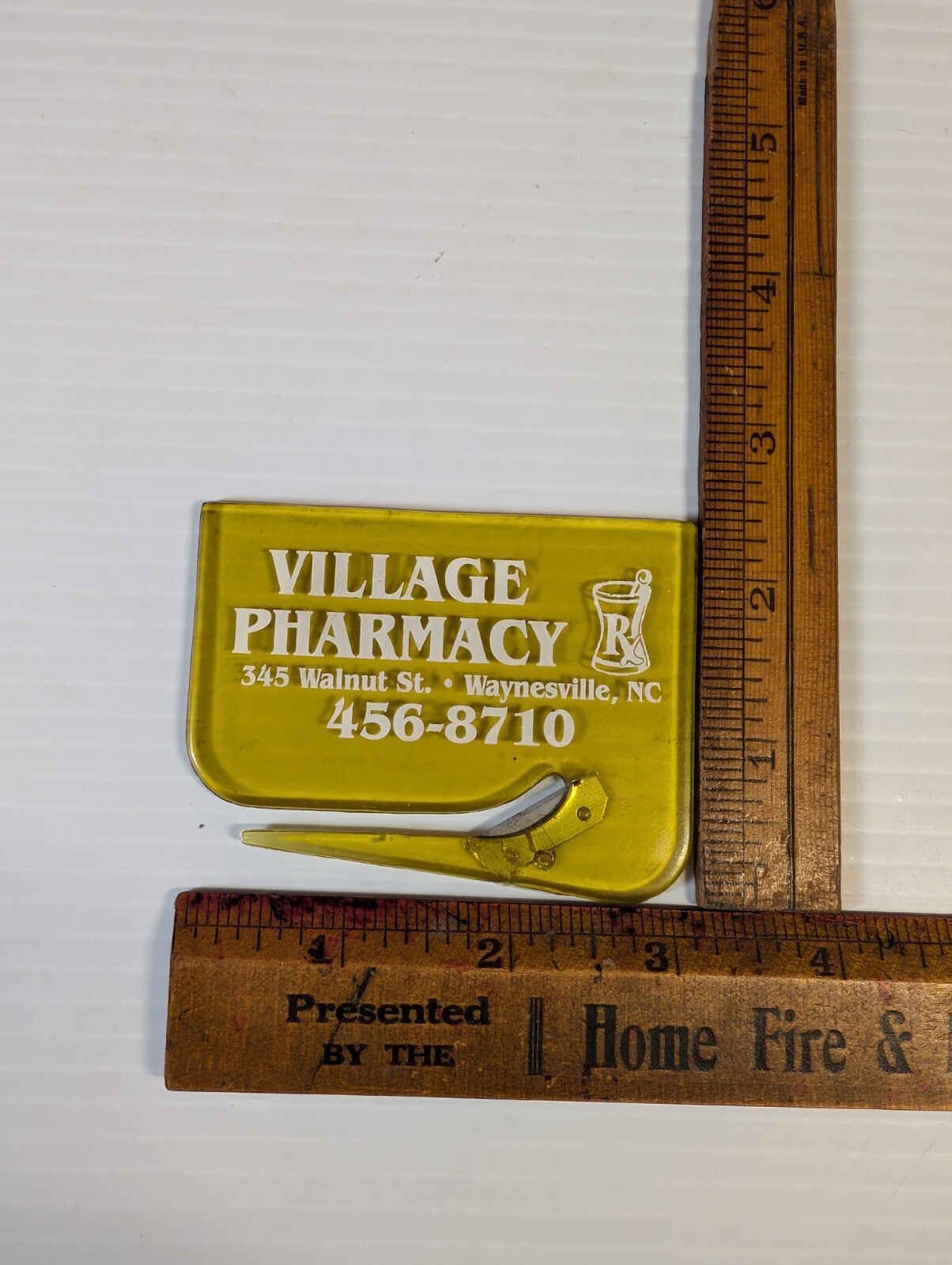 Vtg Village Pharmacy Waynesville, NC Letter Opener Pharmaceutical