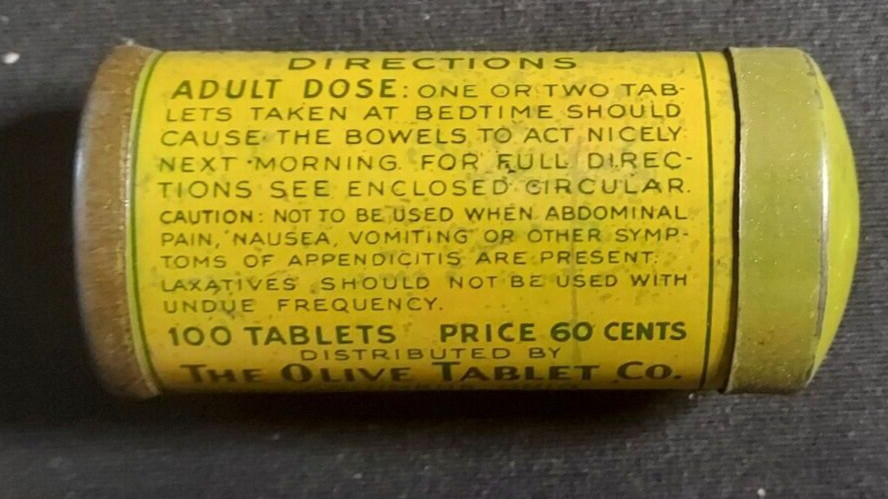 Old Empty Medicine Tin Dr. Edward’s Olive Tablets Laxative Columbus Ohio