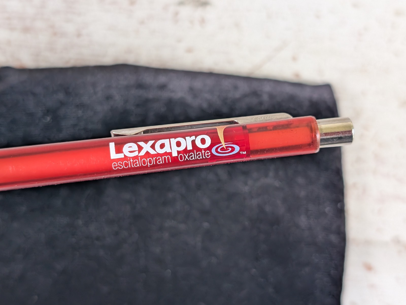 Lexapro Advertising Pen Red Translucent Black Ink Works Doctor Drug Company