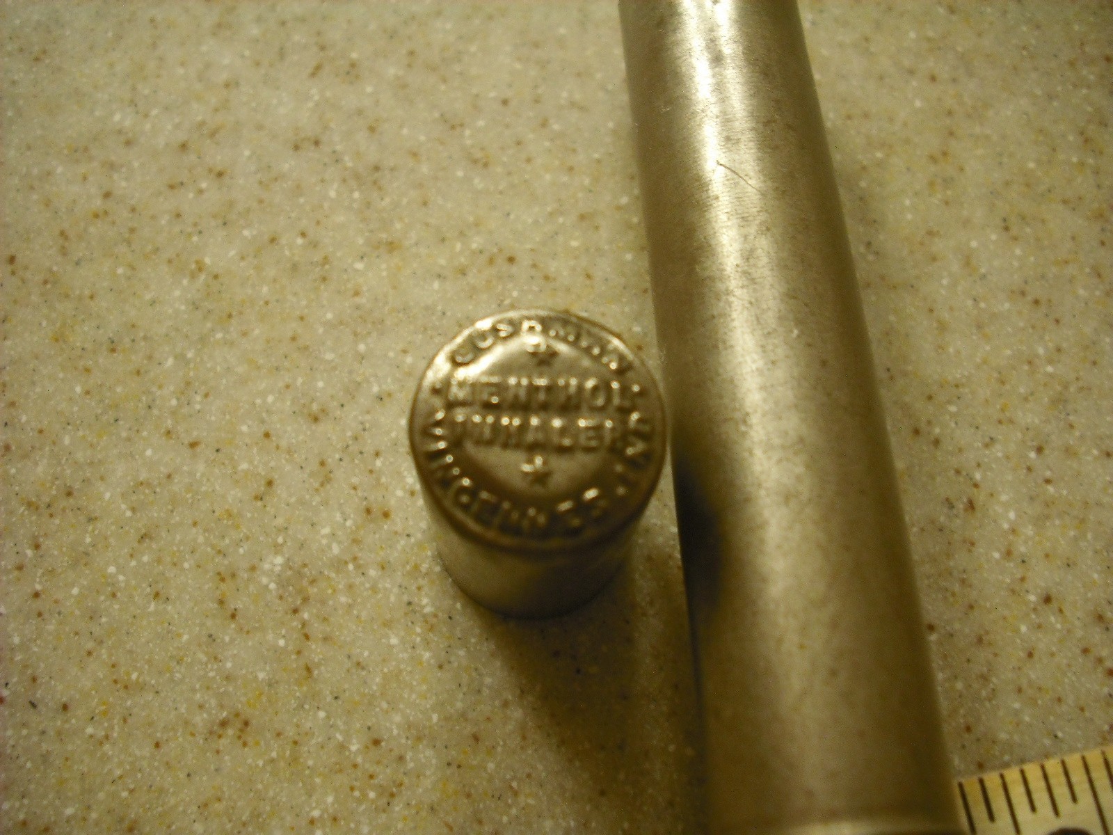 Vintage Cushman Co. Vincennes, Indiana Stainless Steel Menthol Inhaler
