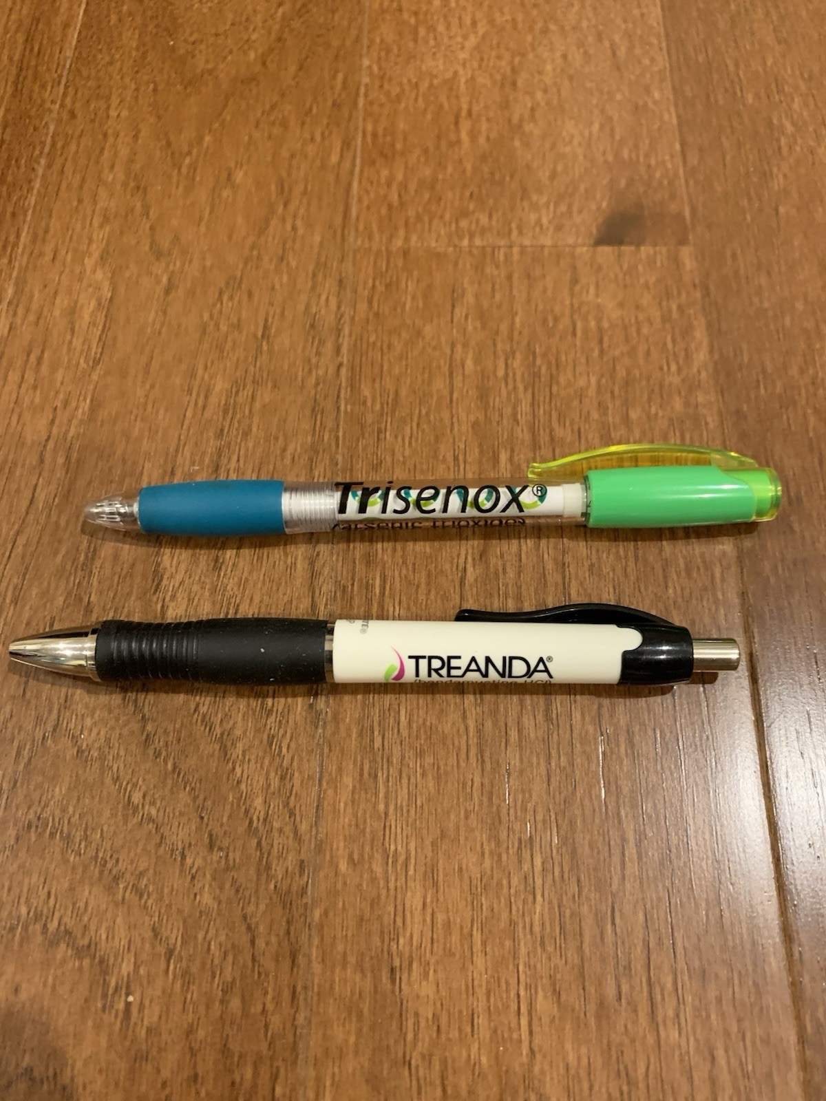 DRUG REP Pharmaceutical 2 Ballpoint Pens Promo TREANDA & TRISENOX new
