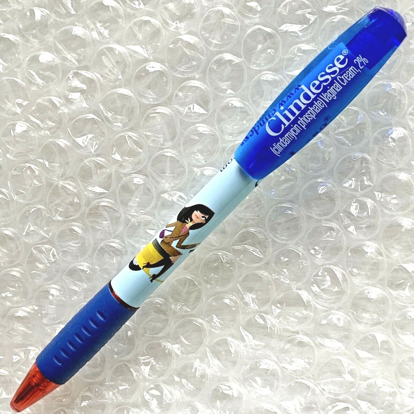 New Clindesse Pharmaceutical Plastic Drug Rep Pen~Girl on Scooter~*VERY RARE*