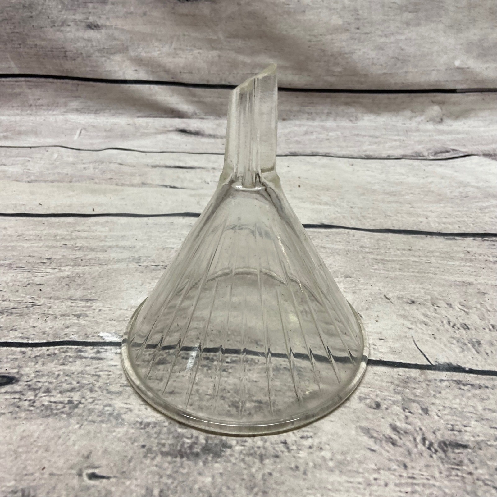 Vintage Ribbed Glass Lab Equipment Funnels Set of 13