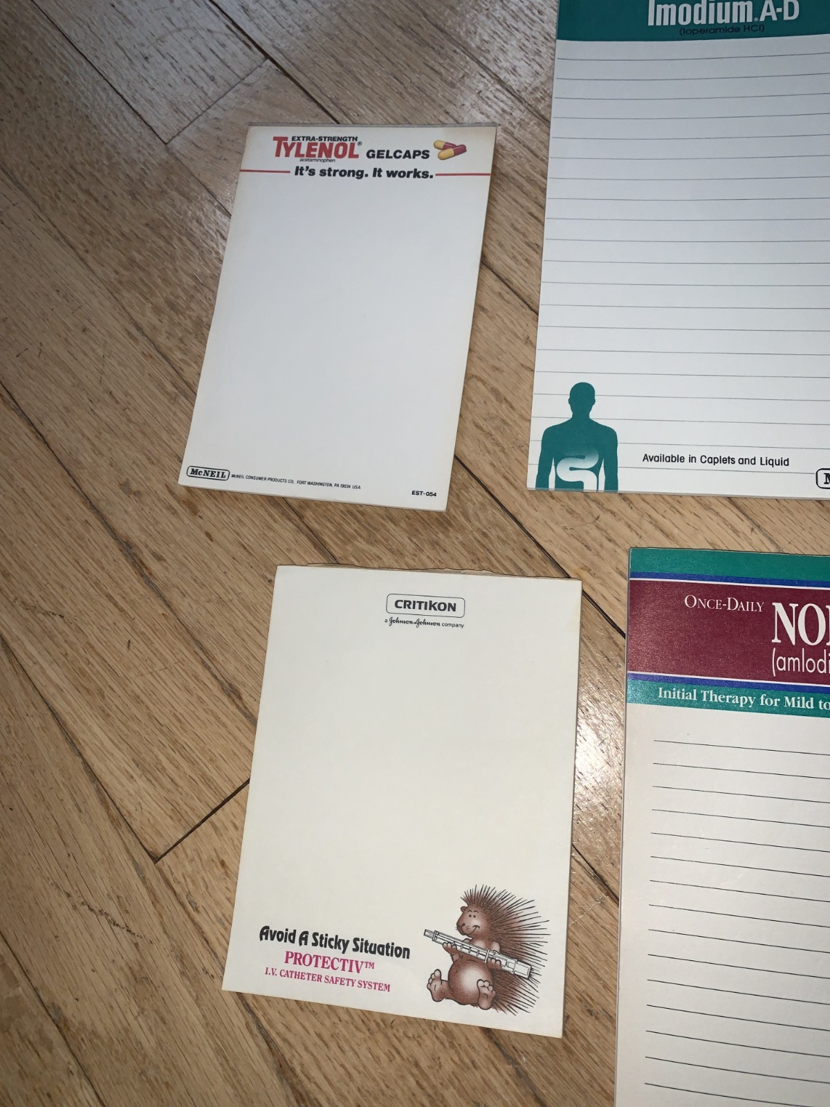 Vintage Pharma Drug Rep Note Pads Lot Amgen Parlodel Tylenol Norvasc Tavist