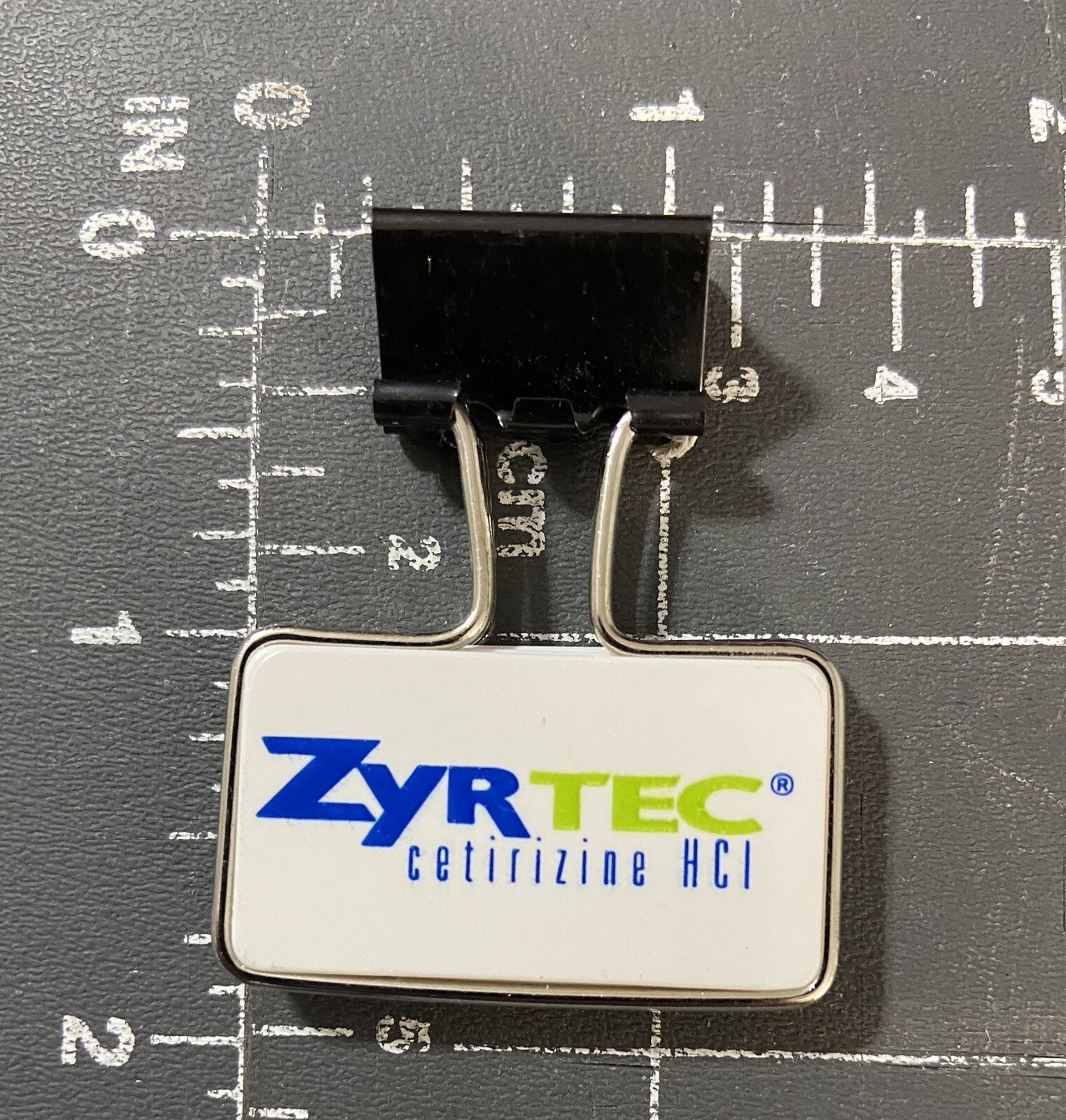 Zyrtec Brand Logo Pharmaceutical Advertising Binder Clip Sales Promotional Item