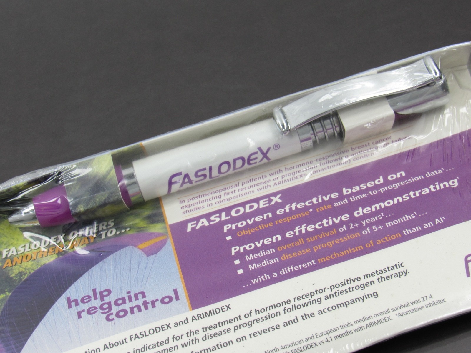 Exquisite Faslodex Heavy Metal PEN Drug Rep Pharmaceutical Promo SEALED on Card