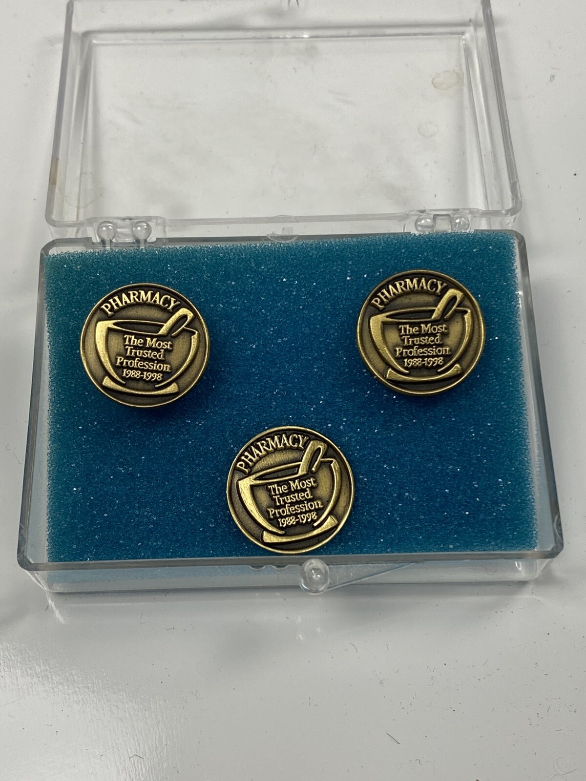 New Vintage Schering Laboratories Pharmacy Cuff Links “Most Trusted Profession”