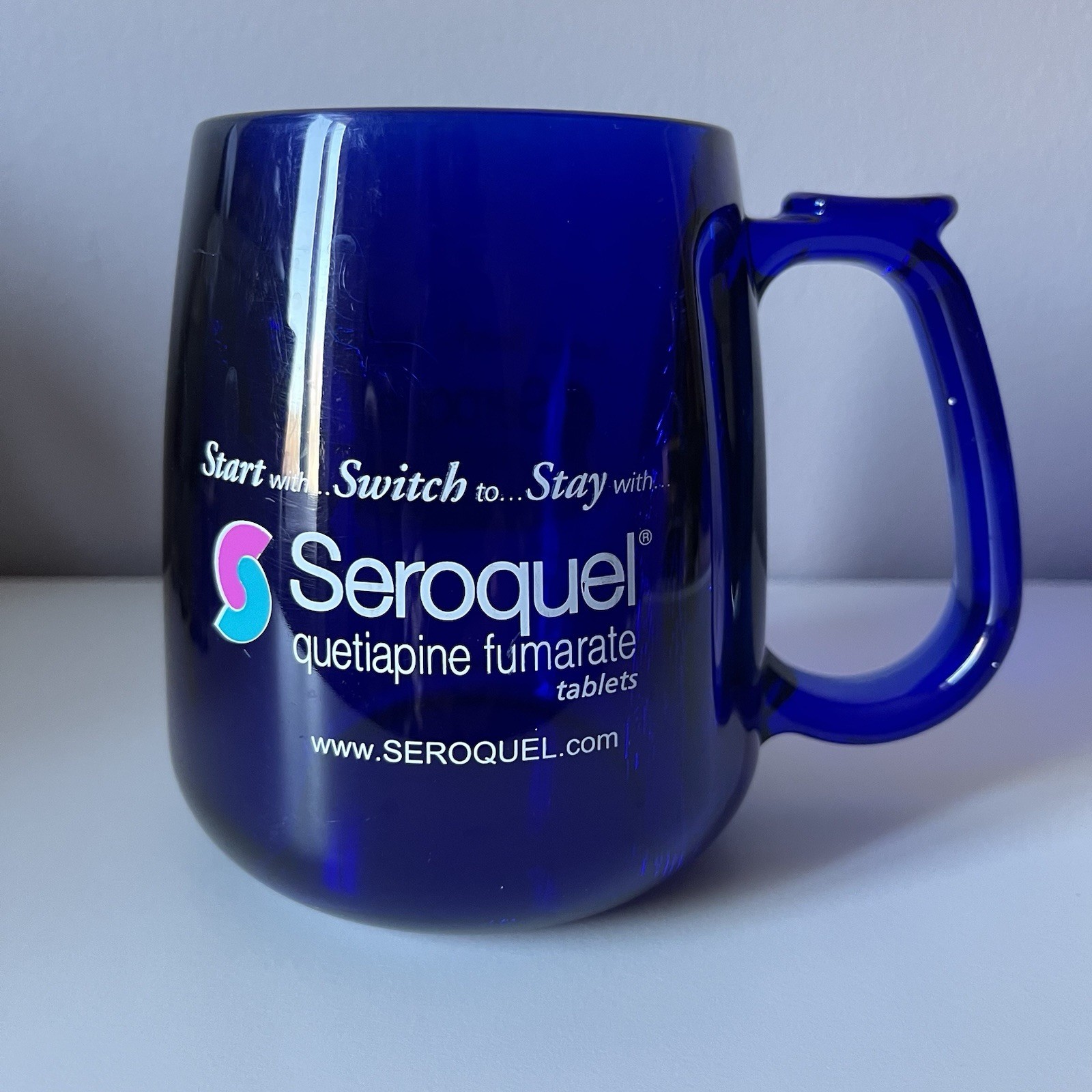 Seroquel Pharmaceutical Drug Rep Blue Coffee Mug Advertising Quetiapine Fumarate