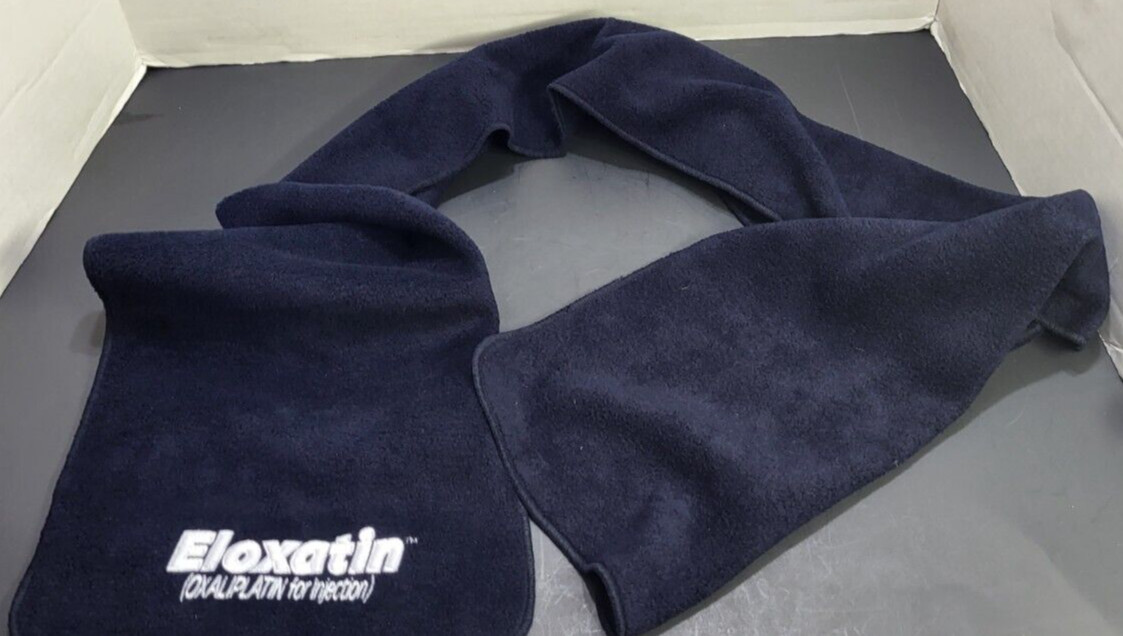 Eloxatin Pharmaceutical Drug Rep Advertised Embroidered Golf Gym Towel Navy Blue