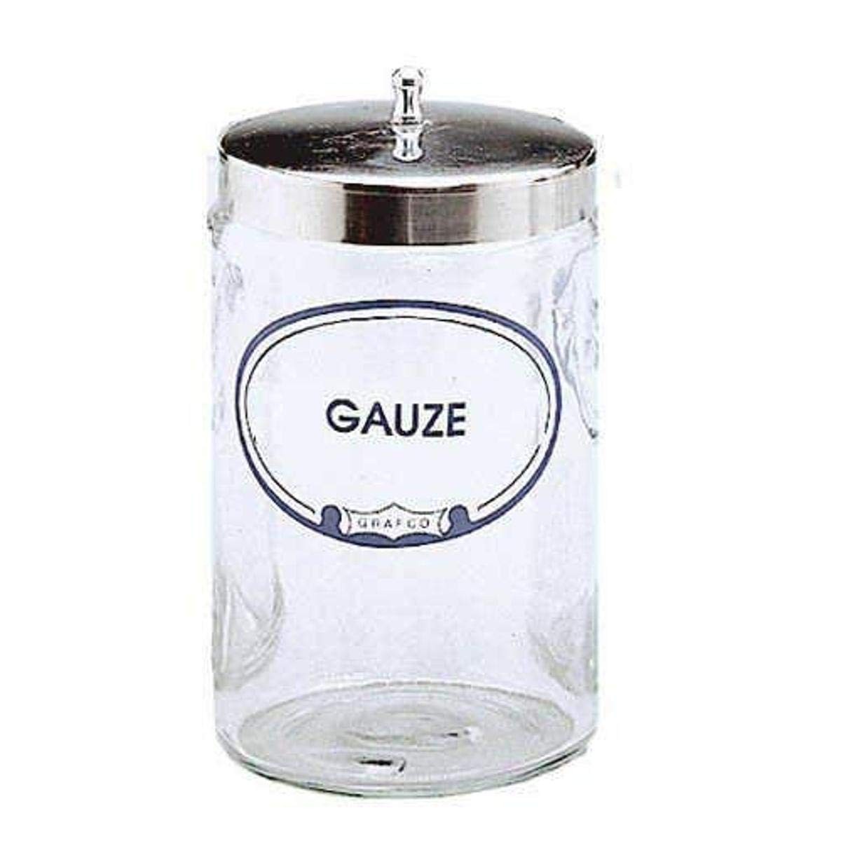 Glass Sundry Jar – Labeled ‘Gauze’ – Dressing Storage