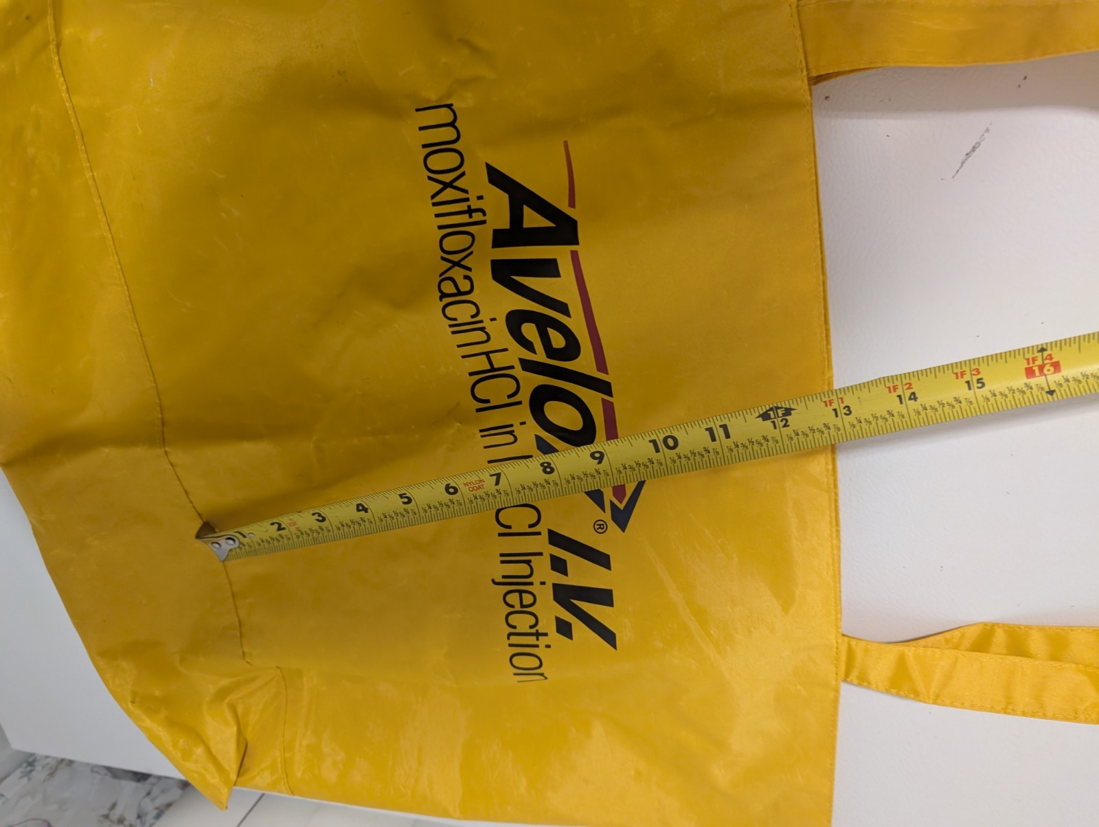 Avelox Tote Bag (UNISEX) Promotional Drug Company Yellow READ