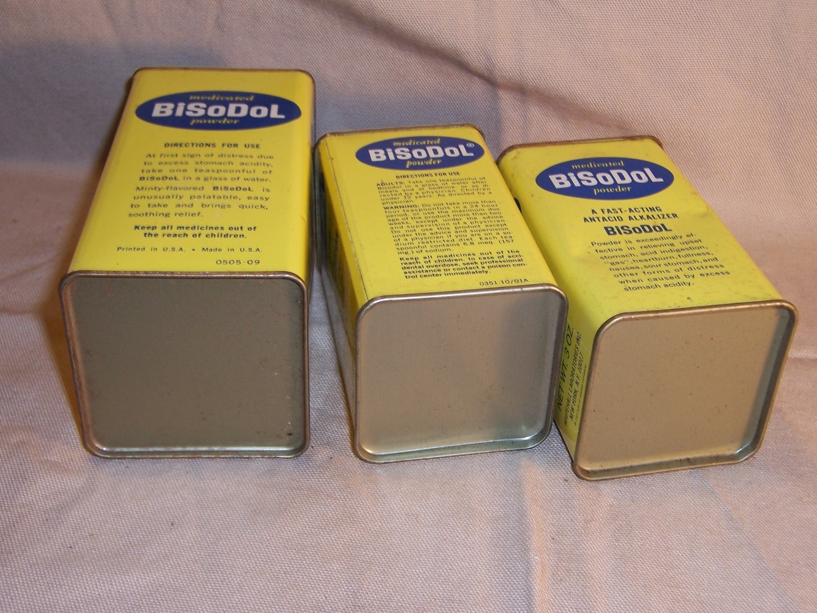 Vintage Advertising Medicine Tin Box BiSoDol New York Original Tin Display Decor