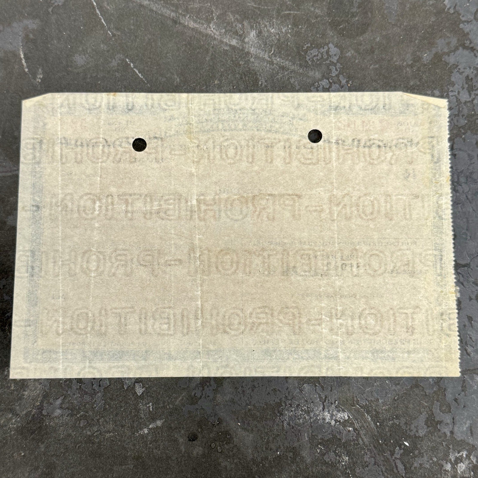 Original Prohibition Whiskey Prescription Slip Dated 1924 California