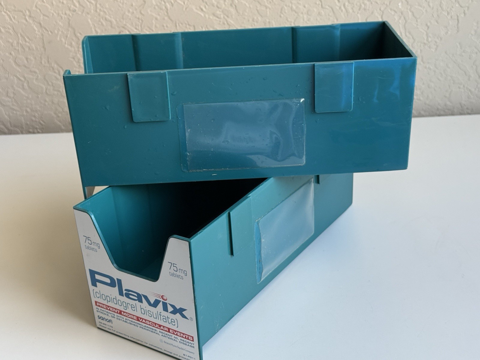 Lot 2! Plavix Pharmaceutical Drug Rep Pen Holder Bin Display Storage Container