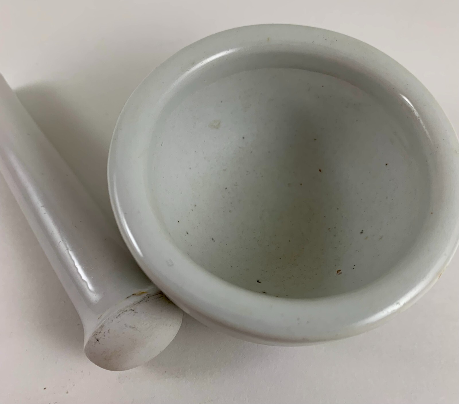 Vintage Older Coors USA Small White Porcelain Lab Mortar and Pestle