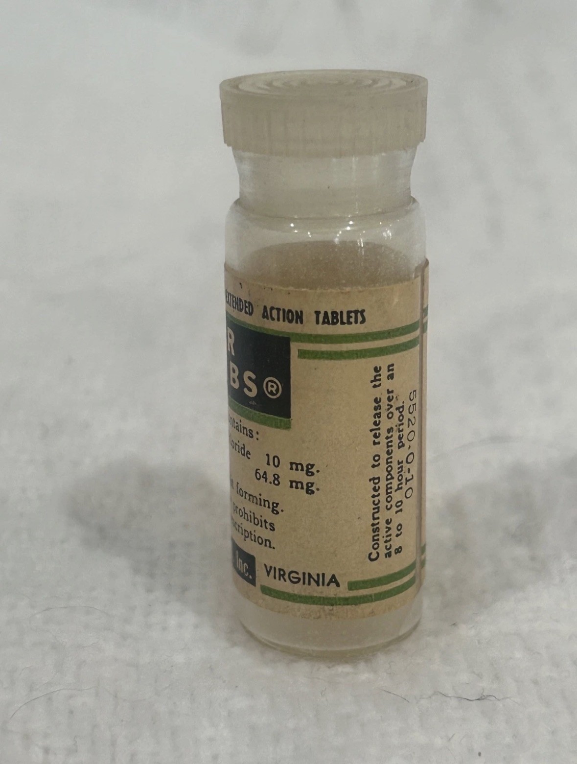 AH Robins Ambar Extentabs EMPTY Medicine Bottle Phenobarbital w/Methamphetamine