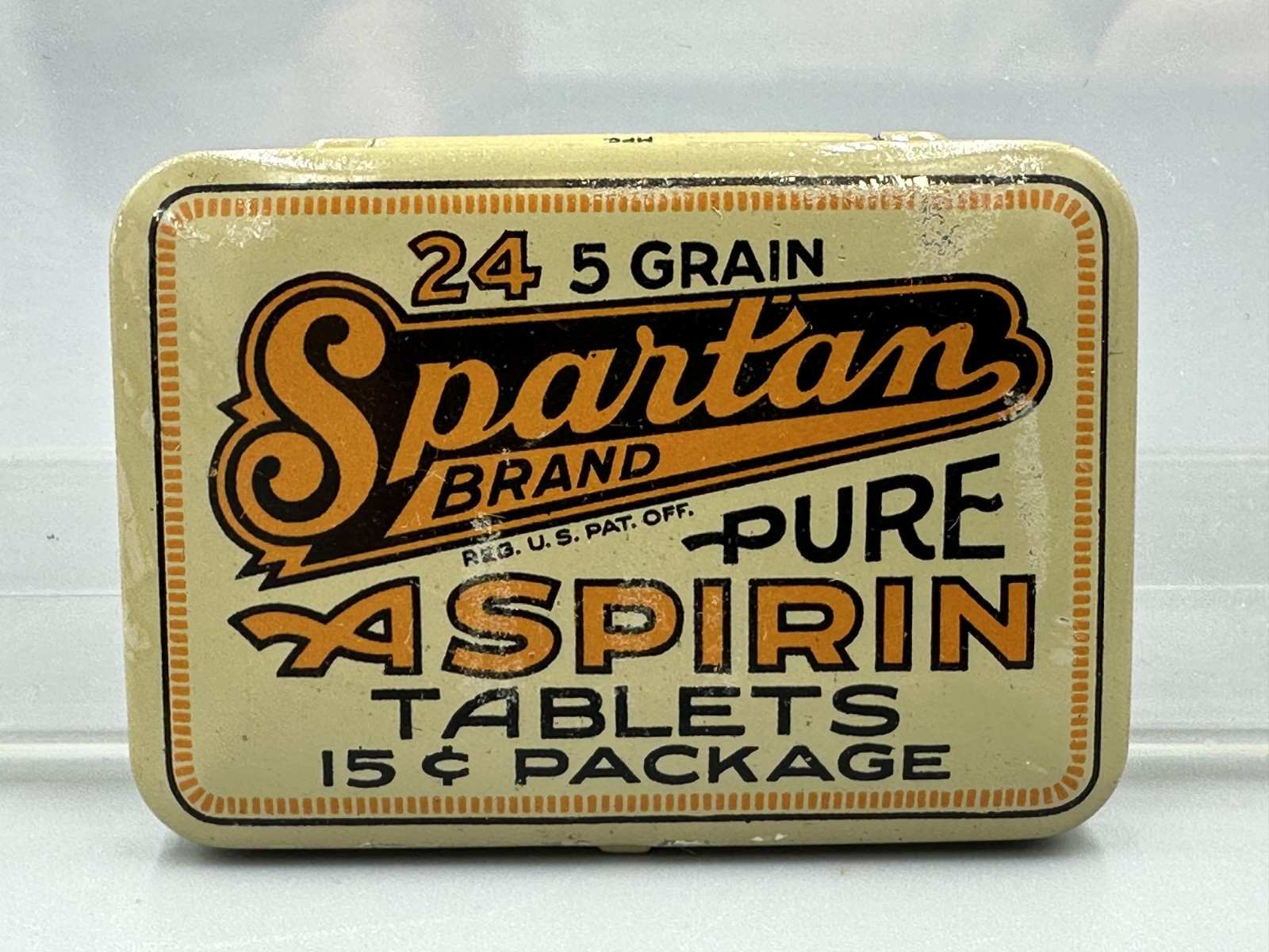 Vintage SPARTAN ASPIRIN Medical Drug TIN Advertising Petersburg VA