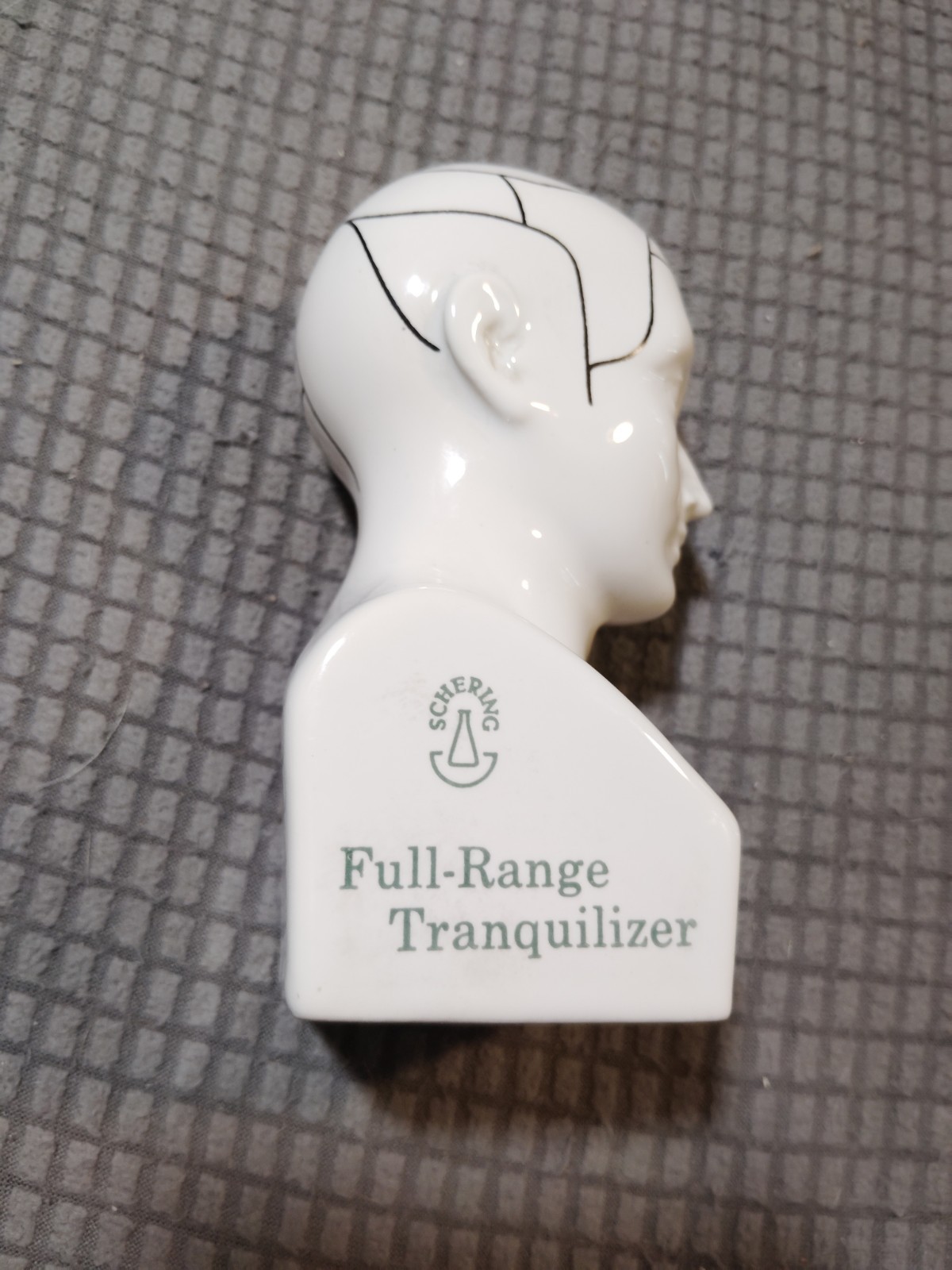 Schering TRILAFON Tranquilizer Phrenology Head Ceramic Bust Figurine 1960s – F