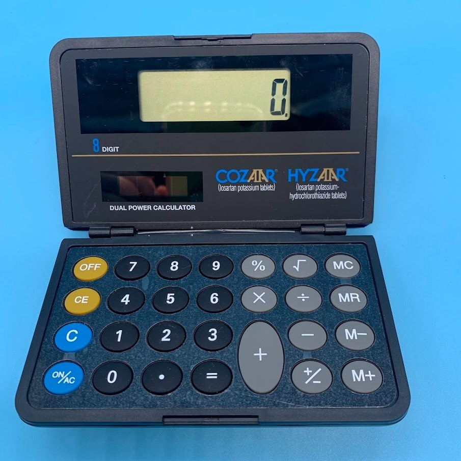 Cozaar Hyzaar Black Pocket Calculator Pharmaceutical Drug Rep Promo Advert
