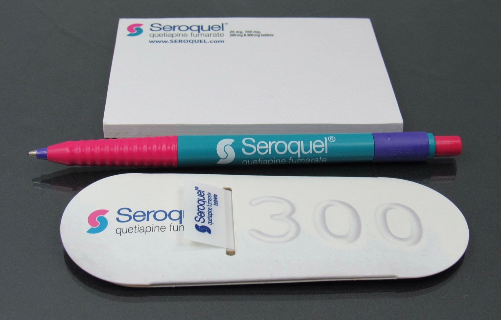 Seroquel PEN, Sticky Notes, Page Flags Drug Rep Pharmaceutical Promo Advertising