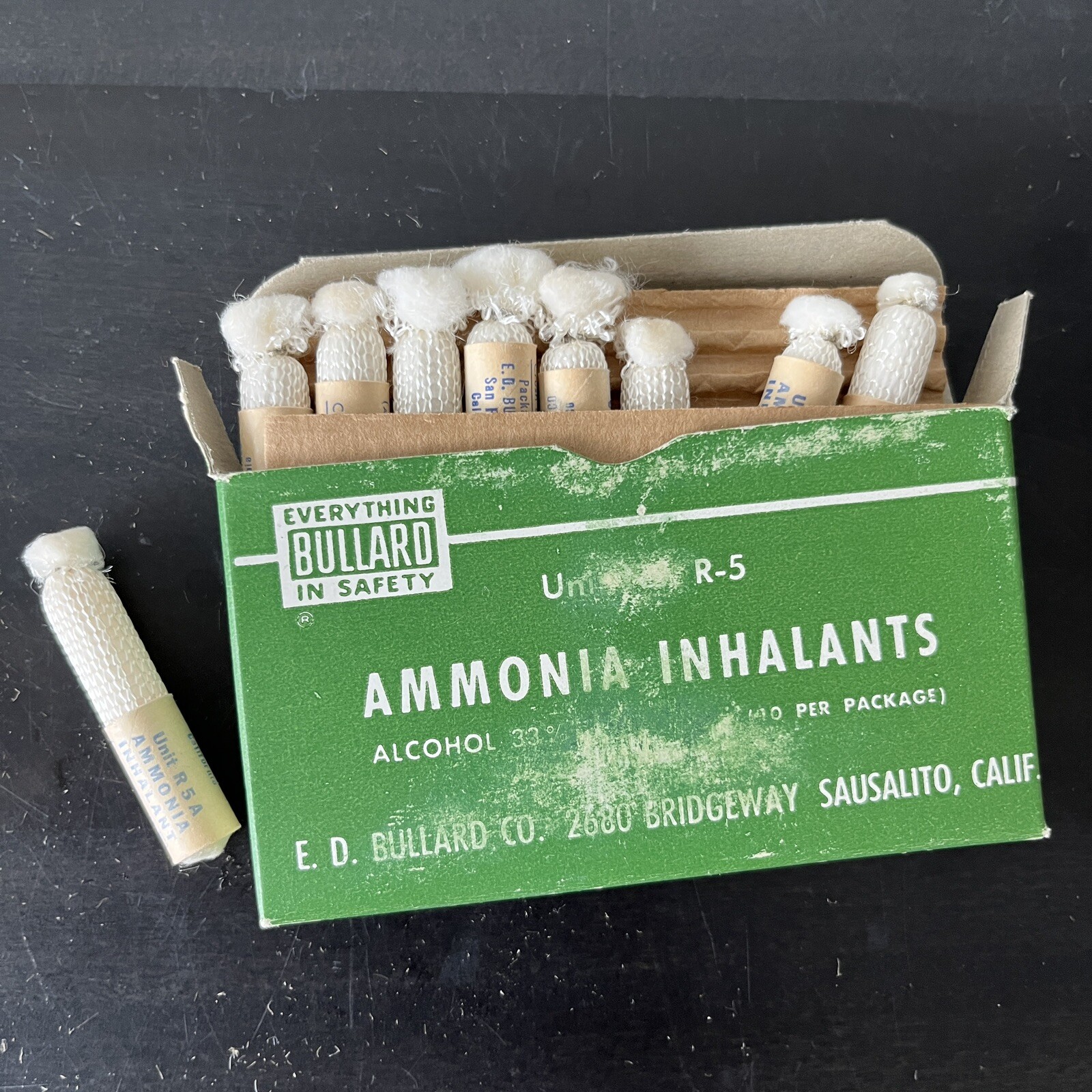 Lot of 4 Mine Safety Bullard Medical Bandages Compresses Ammonia Inhalants Vtg