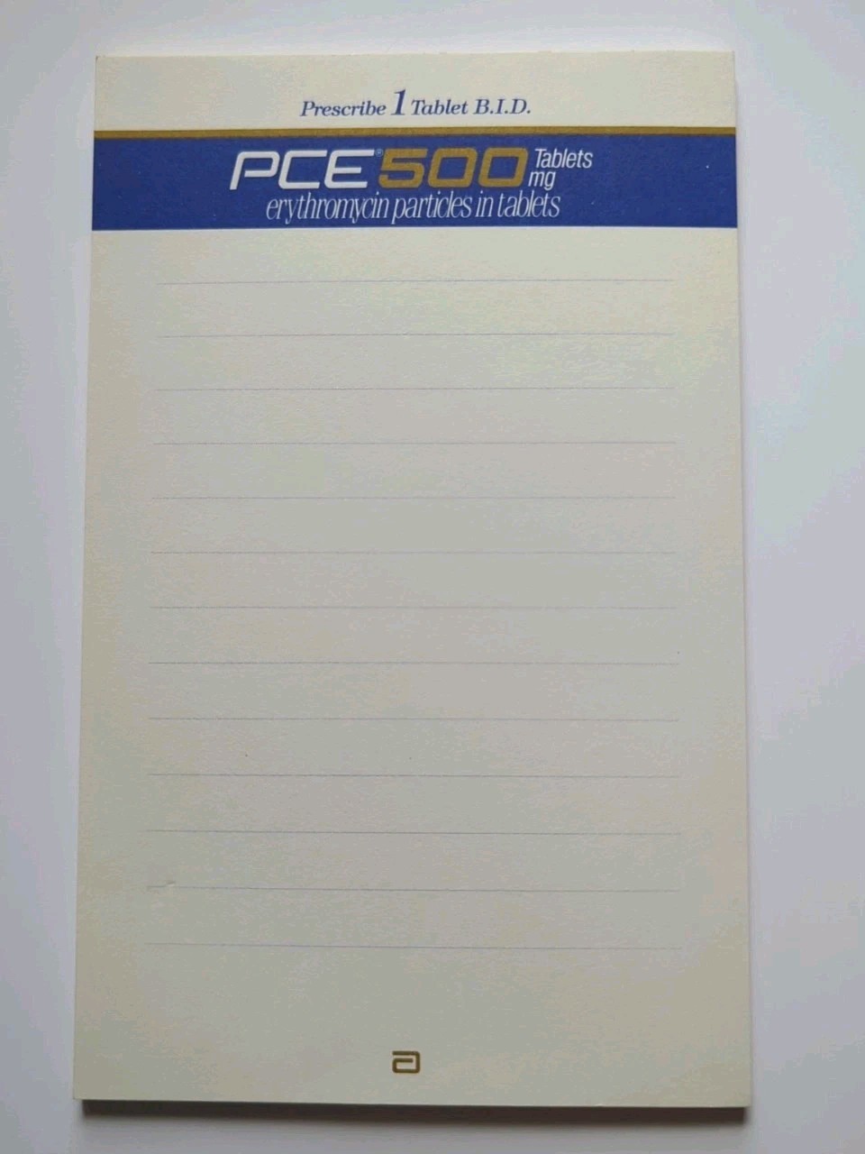 Vintage Abbot Drug Rep PCE500 Lined Notepad 5″ X 8″ 1992