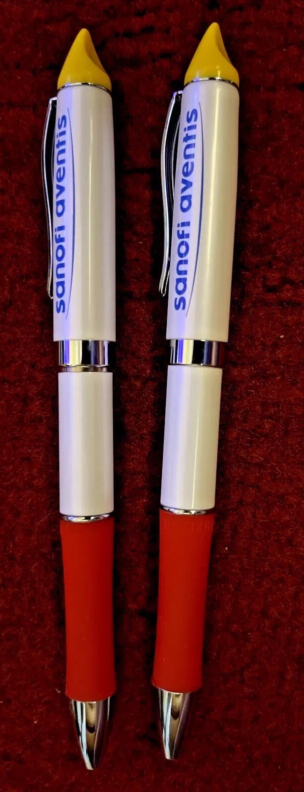 Pharmaceutical Sanofi Aventis Heavy Metal Drug Rep pen LOT of 2