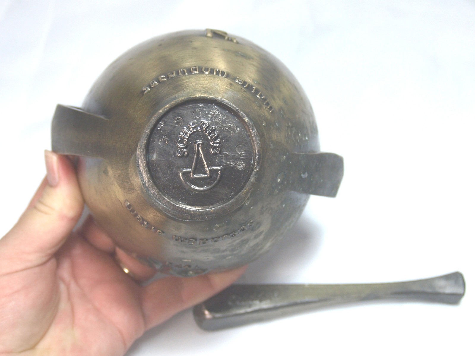 Rx Pharmacy Class 1973 Secundum Artem Brass Mortar and Pestle Schering